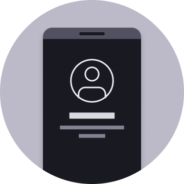 Mobile device with a digital account profile screen - Pismo.io